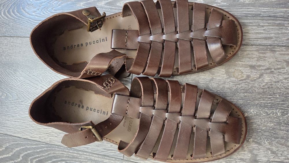 Италиански мъжки сандали от естествена кожа Andrea Puccini