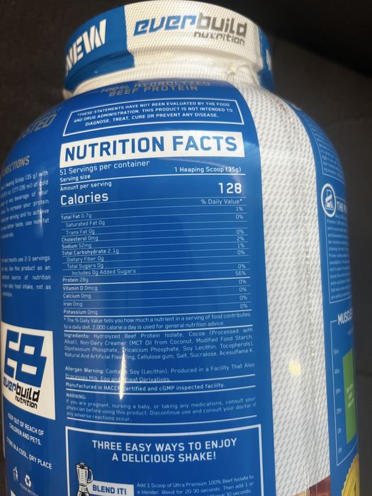 EVERBUILD 100% Beef Protein Isolate  1.8 kg