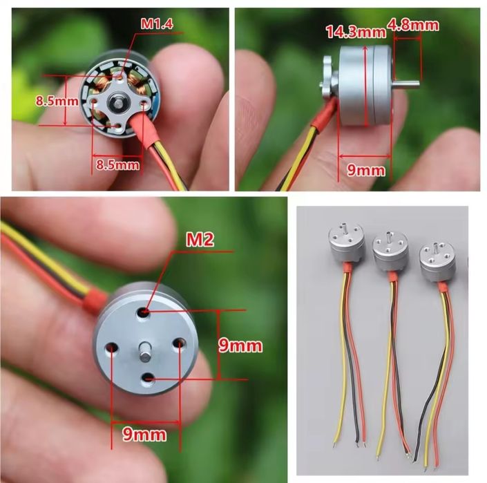 Set 4 mini motoare brushless 1104 + 6 elicii pt drona sau modele RC