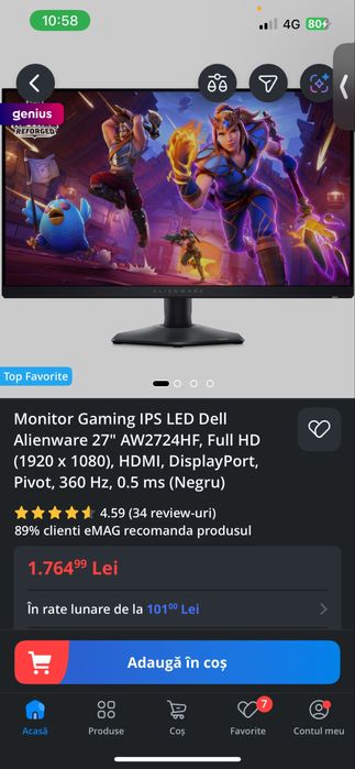 Monitor gaming 360hz
