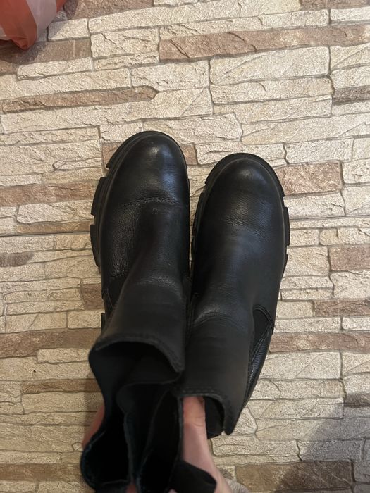 Черни боти естествена кожа