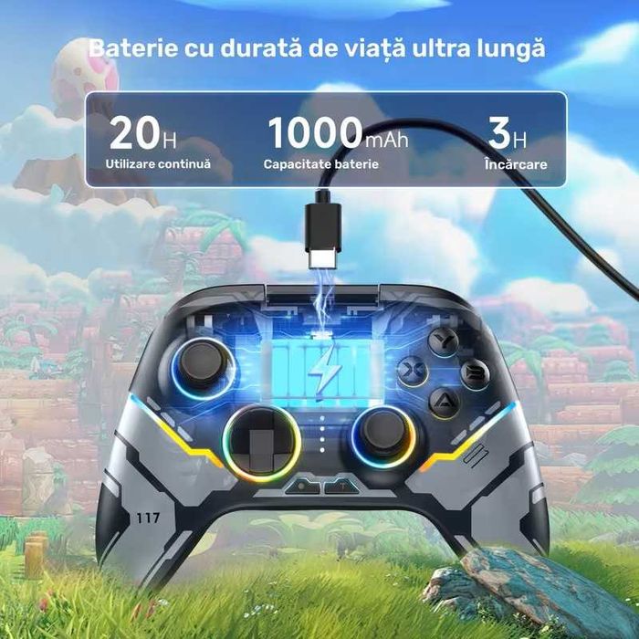 Controller Wireless EasySMX X15 RGB pentru PC, Android, iOs