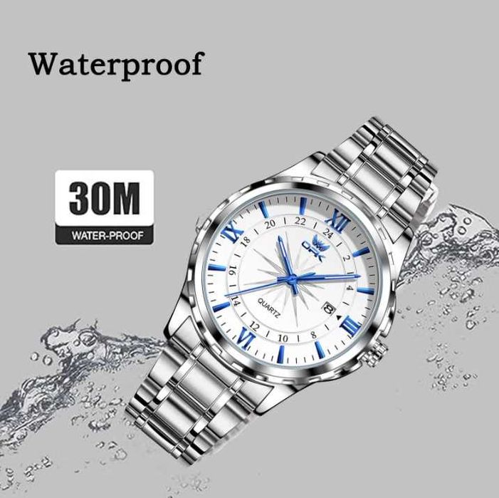 Мъжки часовник, Hggzeg,Водоустойчив,Кварц/Неръждаема стомана, Сребрист