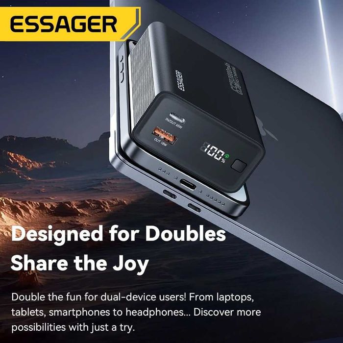 Външна батерия Essager, 20000mAh, 65W