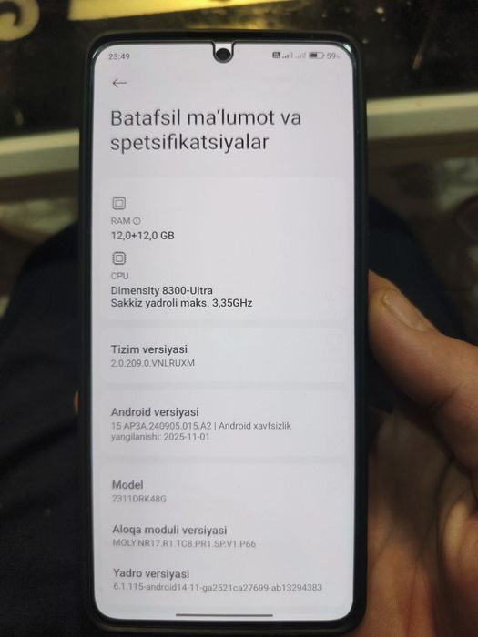 Poco x6 pro bor 5G 24/512