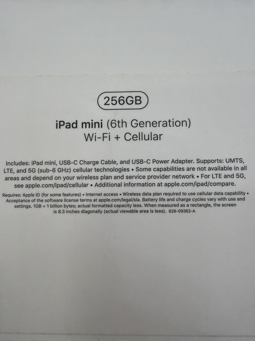 Apple iPad Mini 6 256Gb WiFi+5G “Starlight” A1234