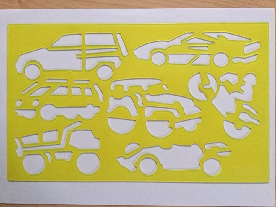 Sabloane pentru desen Super Stensil, penar carioci