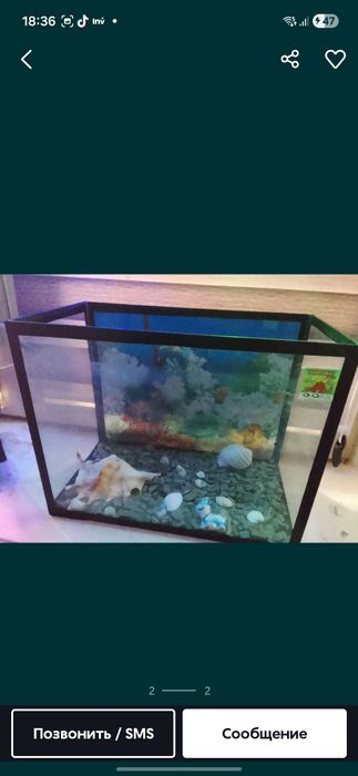 Аквариум для рыб с дикорациями