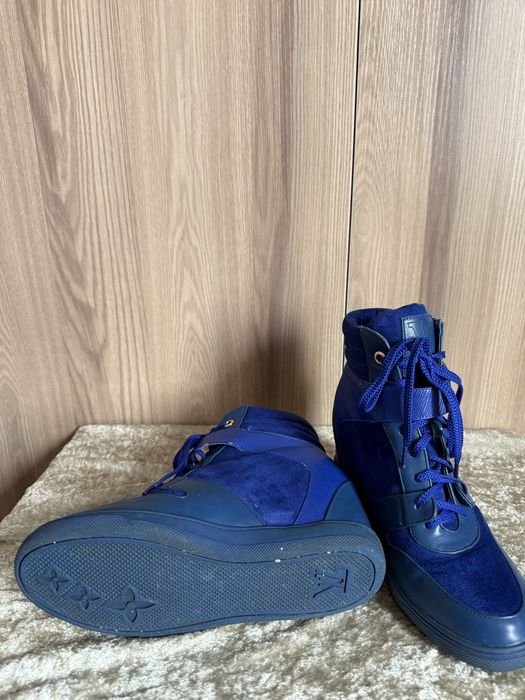 Синие кеды-ботинки