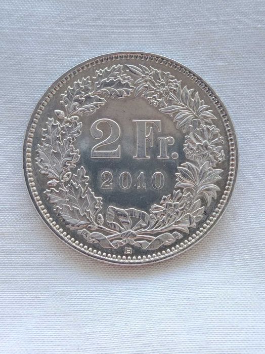 UNC Монета 2 Швейцарски Франка 2010 Швейцария