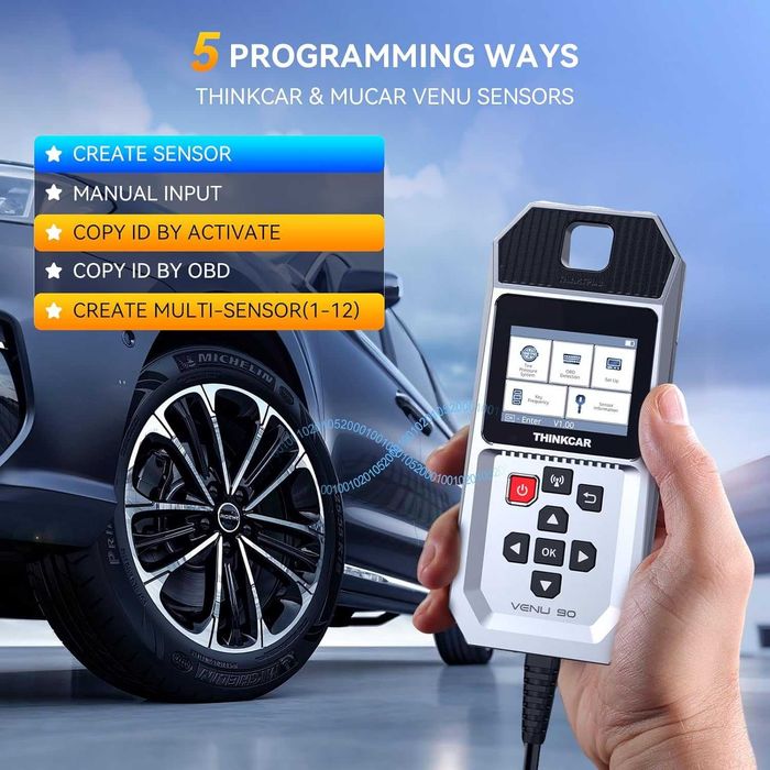 Диагностичен инструмент THINKTPMS VENU90 TPMS OBD2, активиране/четене