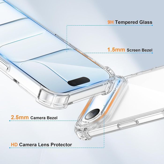 Прозрачен силиконов удароустойчив кейс за apple iphone 17 air