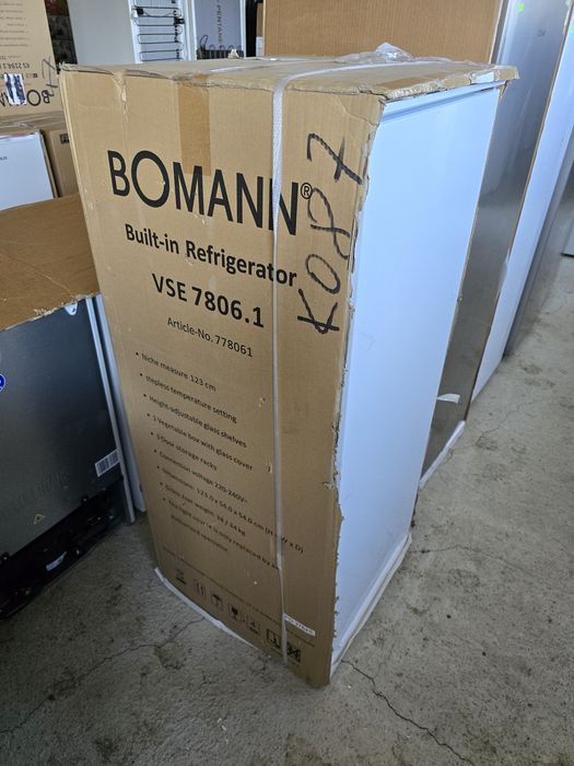 Нов хладилник за вграждане Боман/Bomann 122 см