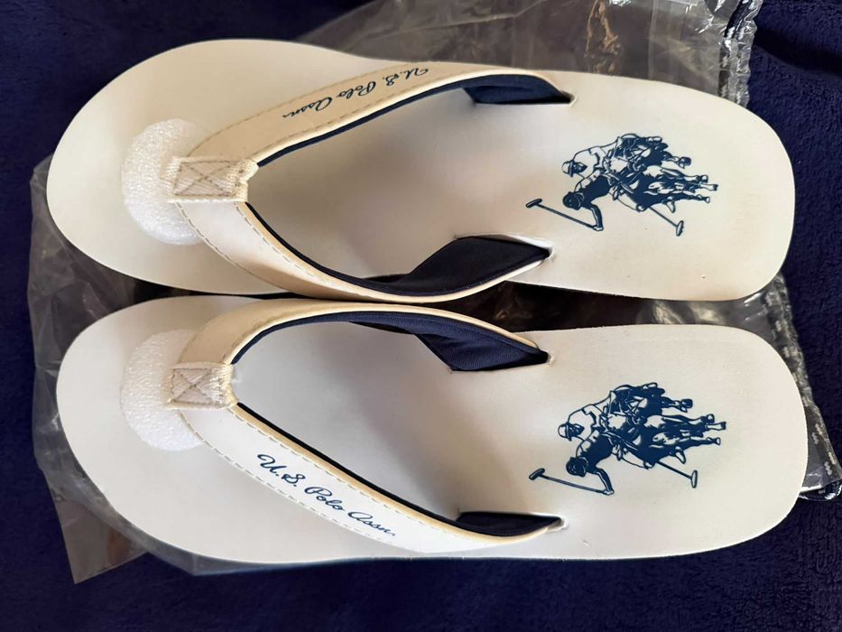 Бели нови чехли  на платформа U.S.POLO ASSN.