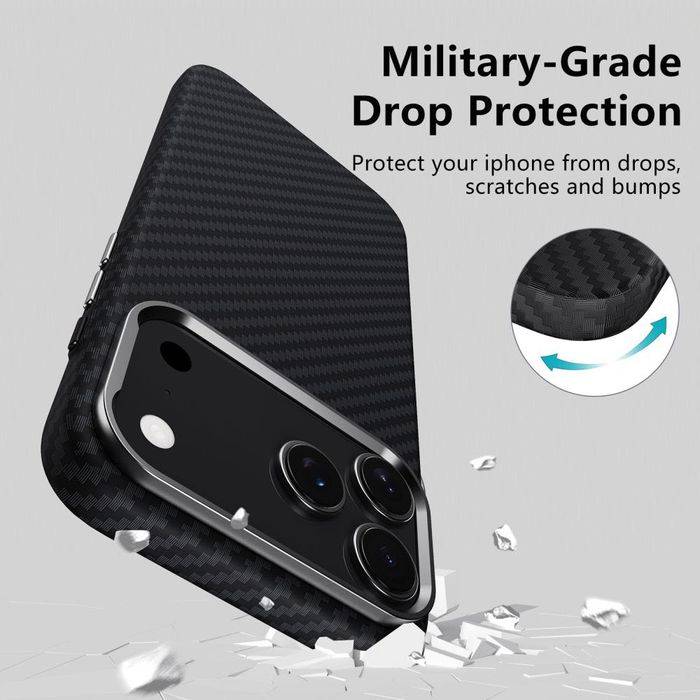 Tech-Protect Carbon MagSafe Калъф за iPhone 17 Pro/Max-Карбонов