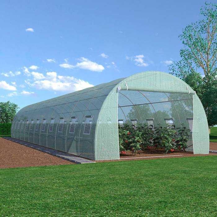 Solar de grădină 15x4x2.5m, polietilenă 240 g/m2, rezistentă la UV, țeavă 32 * 1.2mm