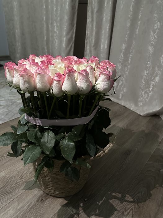 Роза 51 шт в корзине