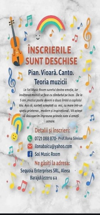 Profesor muzica ,Pian ,Vioara,Canto,