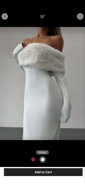 Дълга официална бяла рокля shein