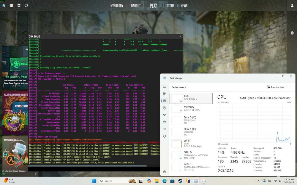 PC Gaming Ryzen 7 9800X3D RTX 5070 32GB RAM