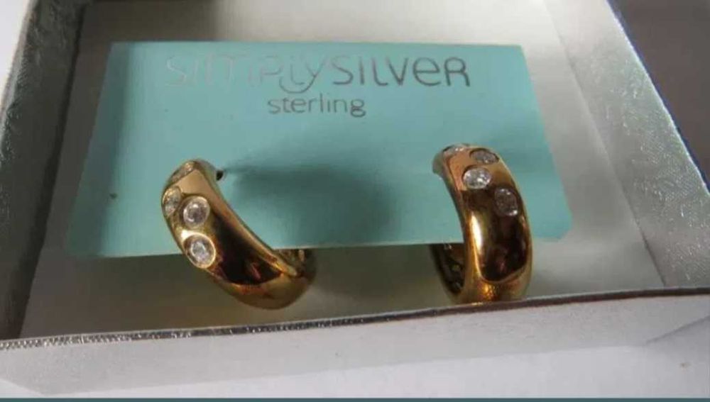 Cercei argint 925, placati cu aur 18k