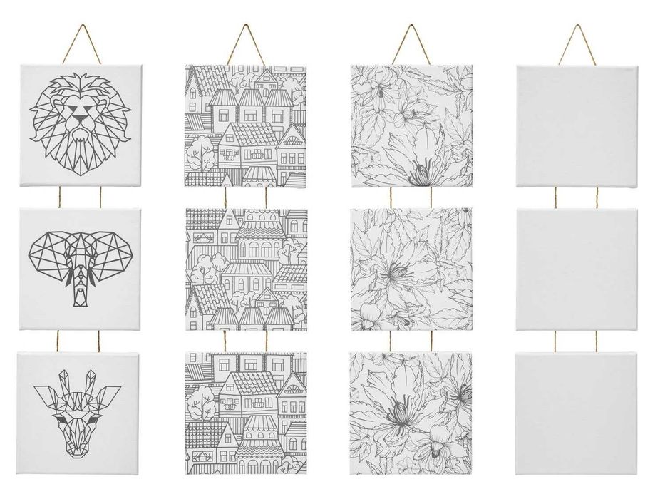 Платно за рисуване с различни мотиви 3бр