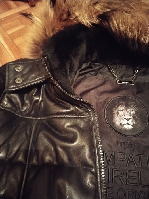 Кожаный пуховик оригинал