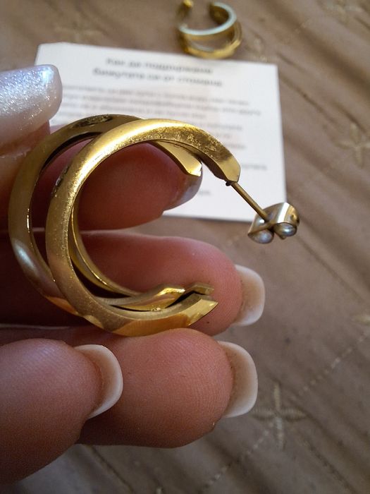 Нови златни обеци от медицинска стомана