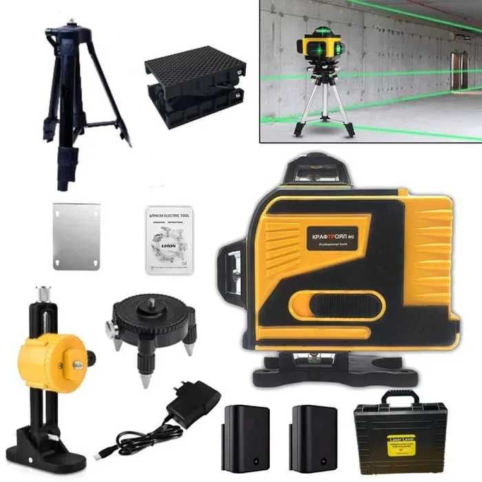 4D лазерен нивелир с 16 линии четири точков със зелен лазер KraftRoyal