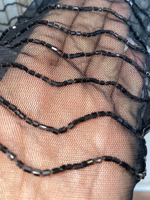 Накидка с бисером черная нарядная