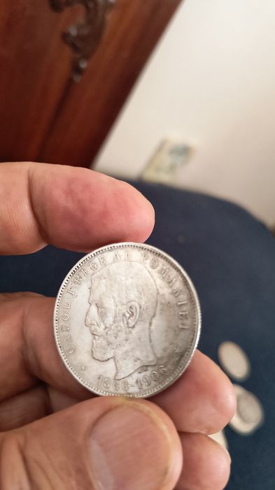 Monede argint 5 lei aniversare 1906,2 lei 1912, 2 pengo  Hungary,1 leu 1900.