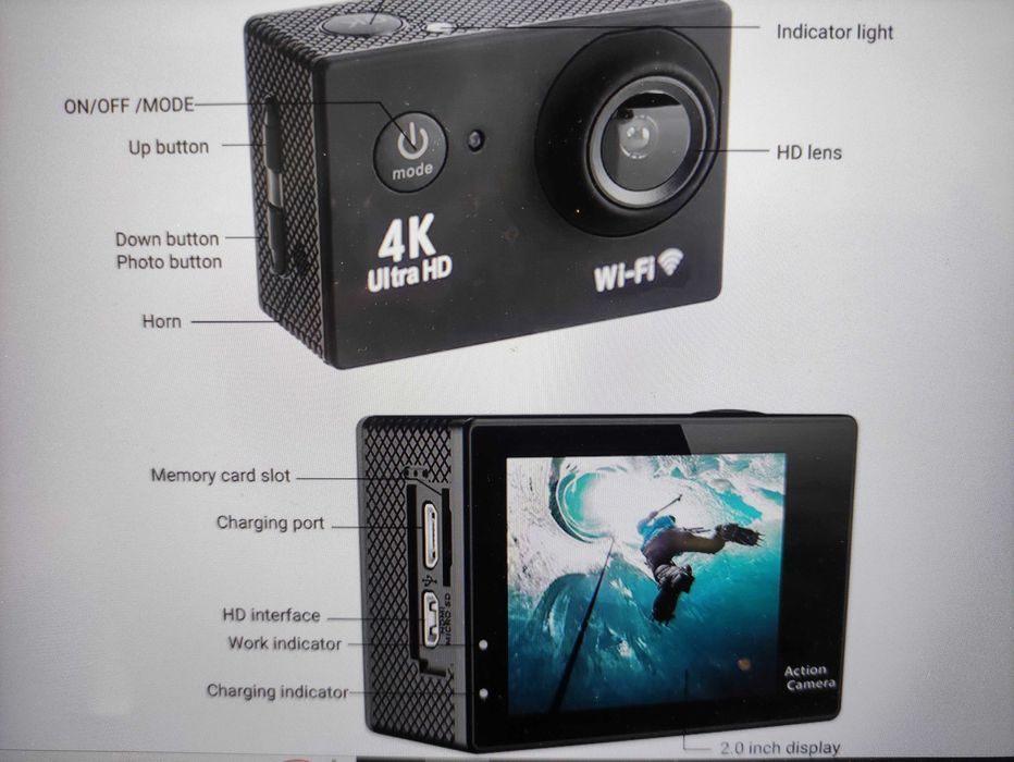 Action camera  Екшън камера 4K