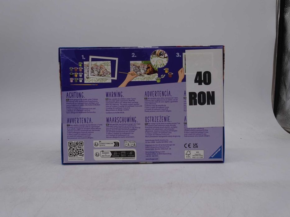 Set pictura pe numere CreArt - Catelus si pisicuta pe patura