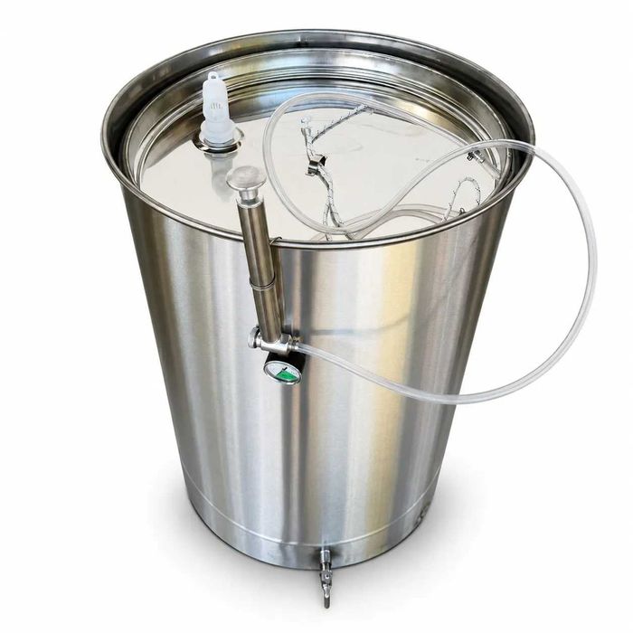 Butoi (cisterna) INOX cu capac flotant 250 L si camera din silicon, cadou robinet din INOX