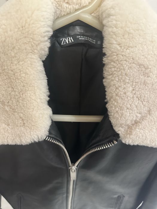 Кожено яке с яка мъжко на Зара