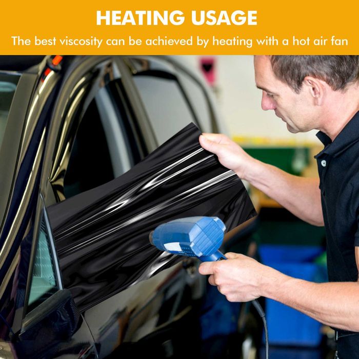 Kit Rola Folie Auto Autocolant Colant Negru Lucios 300x30cm +Accesorii