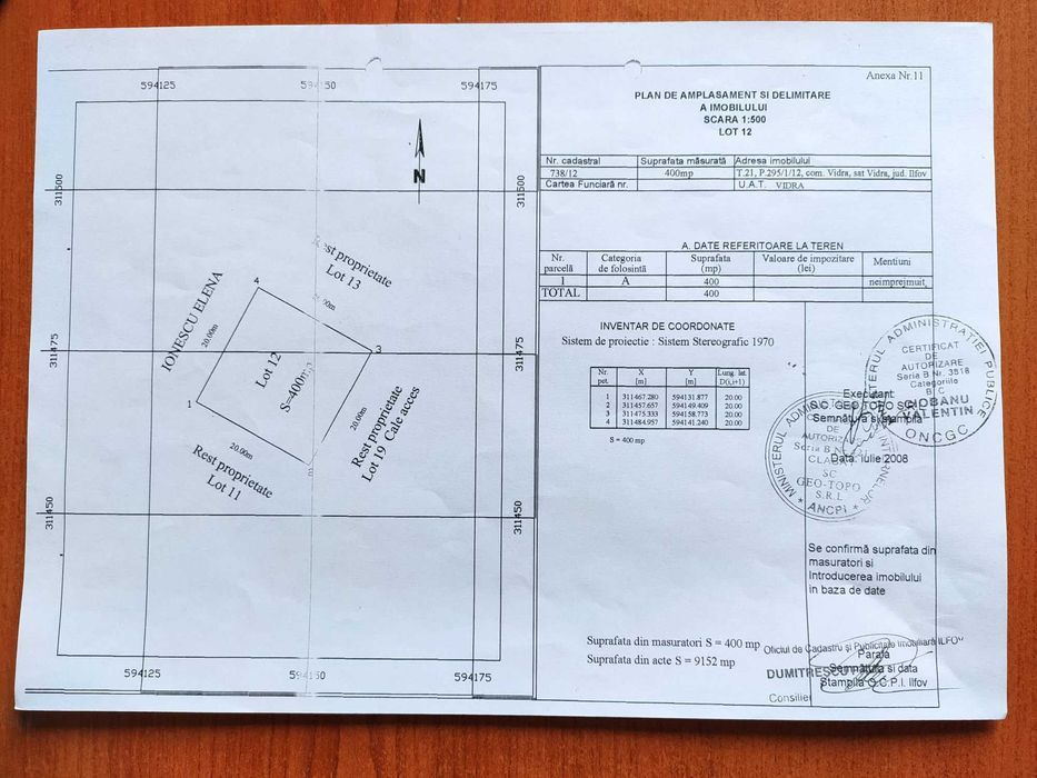 Vand teren Berceni - intrare Vidra