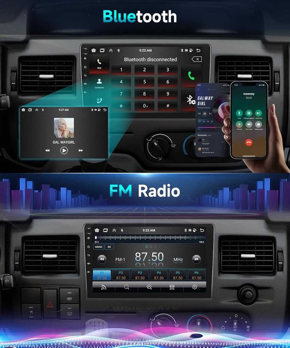 Мултимедия Двоен дин, Навигация, за Ford Focus, Ford Transit, CARPLAY, WAZE Android, Transit, Focus 2005-2016 година
