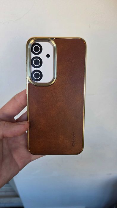 Husa / carcasa samsung galaxy S25 Piele naturala, auriu