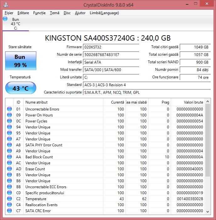 SSD SATA Kingston 240GB