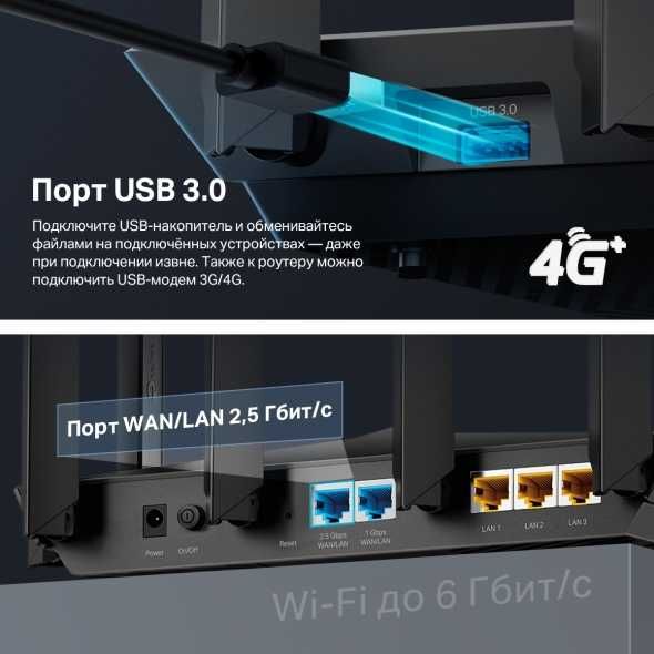 Wi-Fi router Tp-link Archer AX80 Двухдиапазонный с поддержкой Mesh