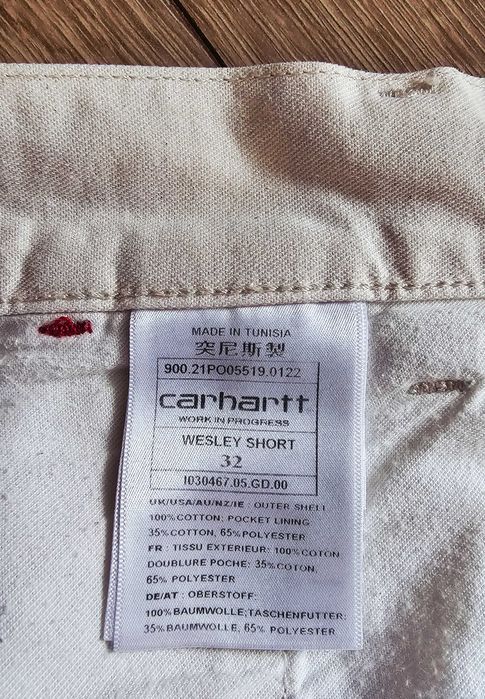 Pantaloni scurți Carhartt WIP Wesley Short – Mărimea 32 albi crem