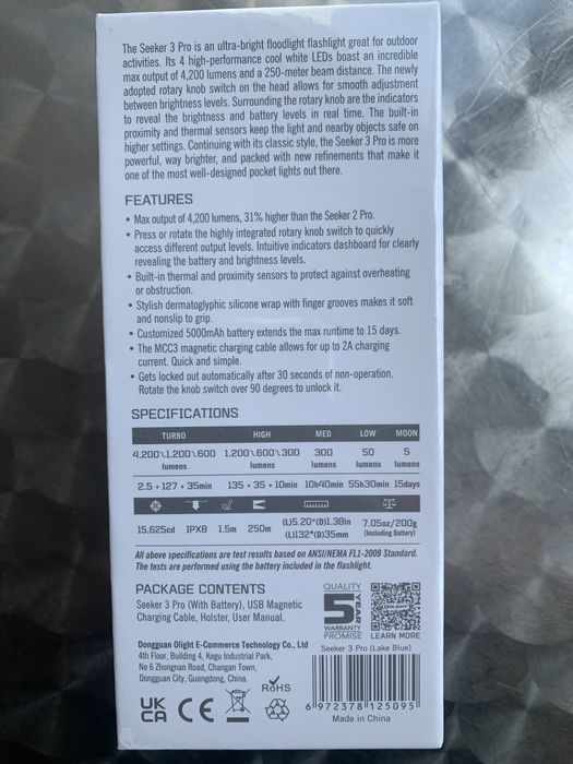 Lanterna LED Olight Seeker 3 PRO , senzor de proximitate, 4200lm NOUA!