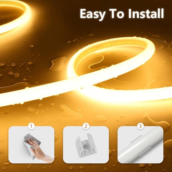 Bandă neon led flexibilă 5m - alb cald