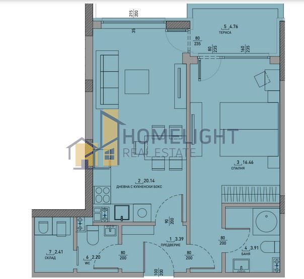 Двустаен апартамент в кв. Малинова Долина
