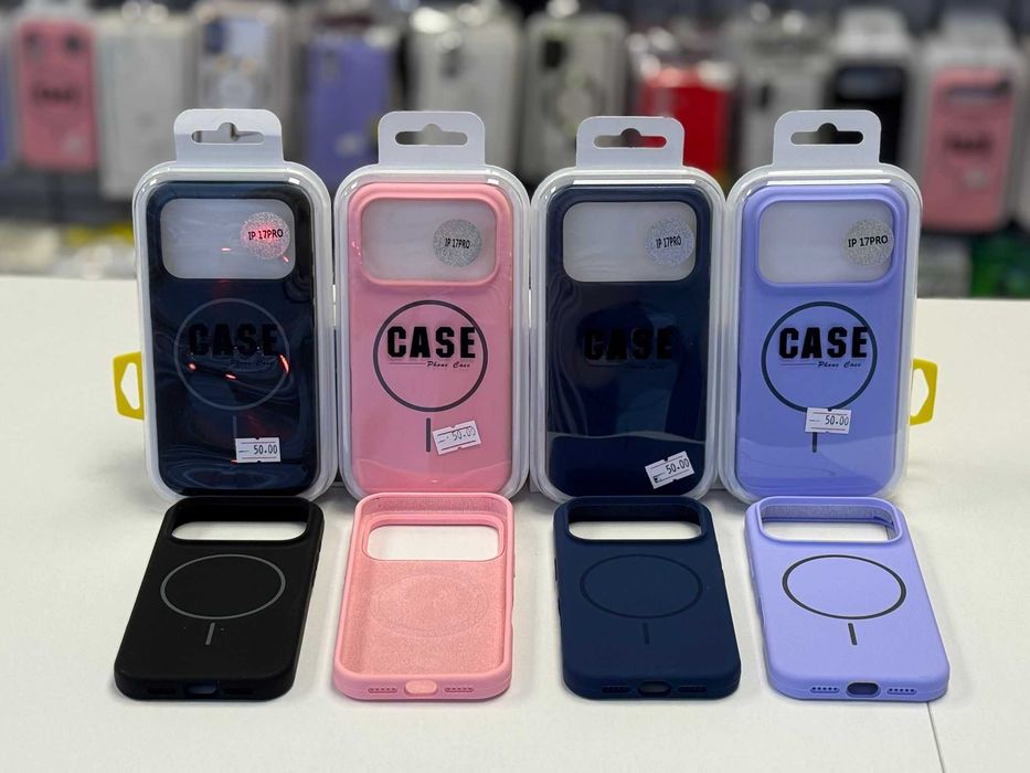 Husă silicon cu MagSafe, folie, cablu, încărcător iPhone 17 Pro