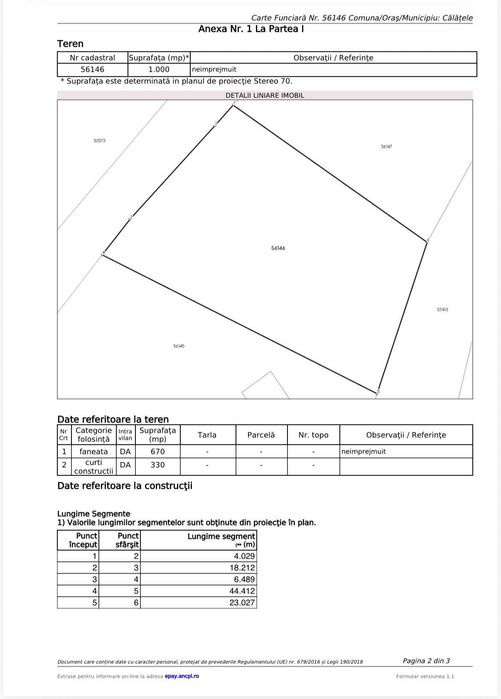 Proiect exclusiv! Teren intravilan premium 1.000mp Călățele Pădure cu autorizație construire 2 case de vacanță