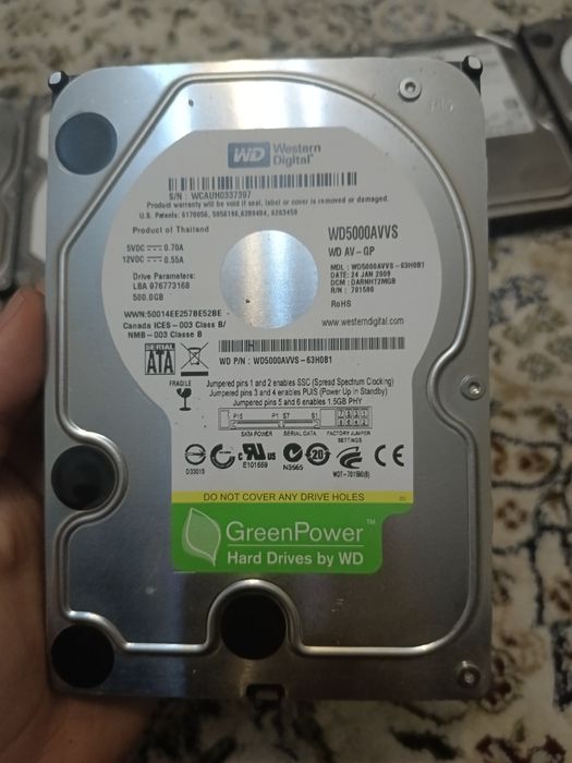 Продам жёсткие диски  500гб