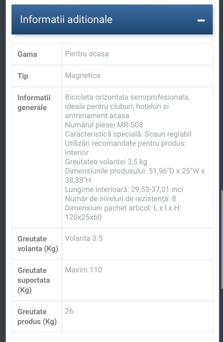 Bicicleta fitness recumbent Merach MR-S08