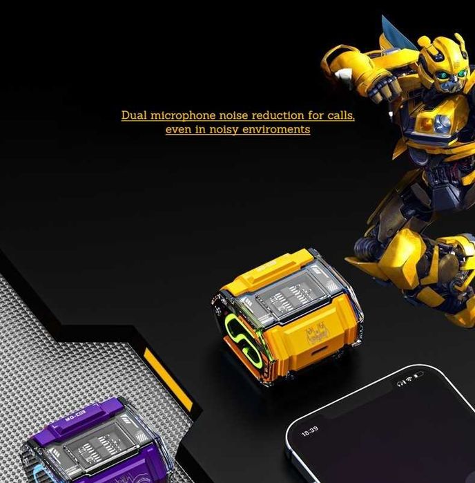 Casti wireless BT -Transformers - compatibil Android, Ios -Yellow MG